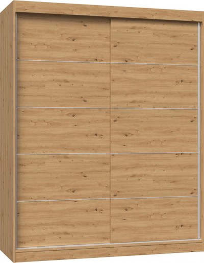 Garderobë me dyer rrëshqitëse Topeshop Iga 160, 200x160x61 cm, dekor Artisan Oak