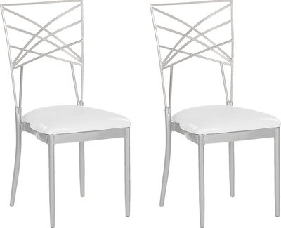 Set karrigesh ngrënieje Beliani Girard, metal, 2 copë, argjendtë
