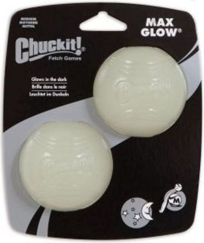 Top lodër për qen Chuckit Max Glow M, 6.5cm, set 2 copë, ndriçues jeshil