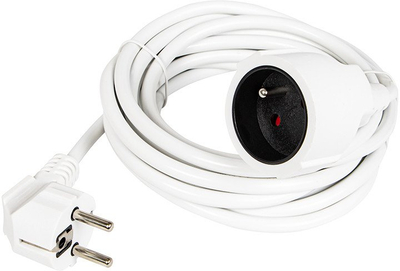 Zgjatës elektrik PR-160, 1 prizë me tokëzim, 5m, 3x1.5mm, i bardhë