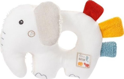 Lodër kapëse bebe Fehn 056075 Elephant FehnNATUR, organike, me zile dhe letër që fishkëllen, gri