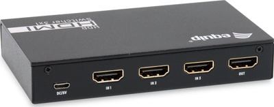 Ndërrues HDMI Equip 332725, 3x1, 4K 60Hz, i zi