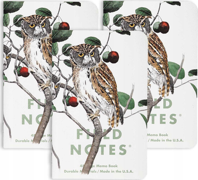 Bлок бележник Field Notes Birds And Trees Of North America, мал формат, корица со дизајн со птици и дрвја, шарен