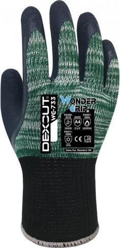 Doreza pune Wonder Grip WG-733 Dexcut, kundra prerjeve, madhësia 9 L, jeshile me të zezë