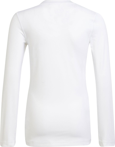 Bluzë kompresuese për kalamaj adidas Techfit Jr H23156, me mëngë të gjata, e bardhë