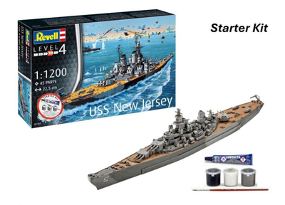 Model anije Revell USS New Jersey Starter Kit, shkallë 1:1200, 22.5 cm, gri