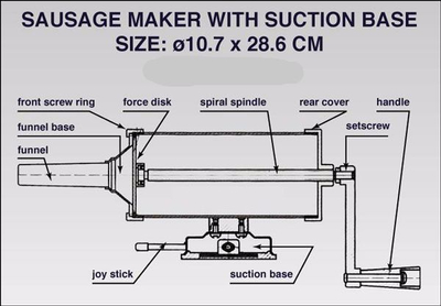 Mbushës salsiçesh Sausage Stuffer EH-6911 EB-3191, 2.5kg, manual, argjendtë
