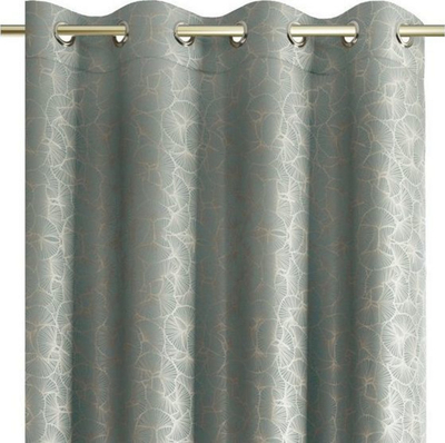 Perde AmeliaHome Oxford GINKGO STEEL, 140 x 250 cm, gri e errët