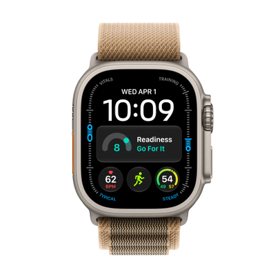 Apple Watch Ultra 4 Cellular 49mm Natural Titanium Case with Desert Alpine Loop, L