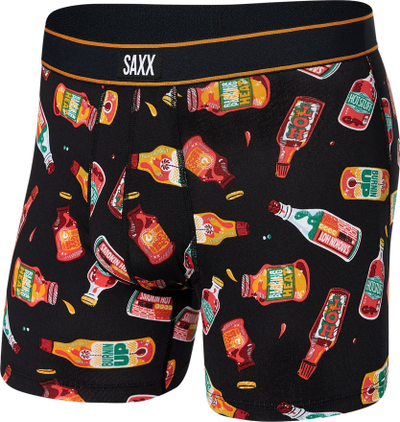 Bokserë për burra Saxx Daytripper Boxer Brief, elastikë, me print shumëngjyrësh, të zinj