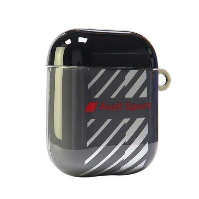 Mbulesë kufjesh Audi Sport IML për AirPods 1/2, plastike, e zezë