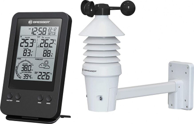 Метеоролошка станица Bresser Pro 3 во 1, екран 15.5 см, безжична, црна
