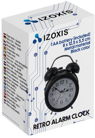 Orë me zile retro Izoxis 25473, metalike, me dritë LED, e zezë