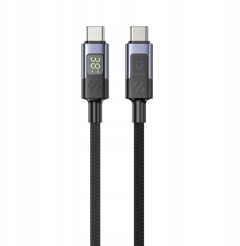 Kabull USB C Unitek, PD 60W, ekran LED, 1m, i zi