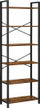 Raft librash industrial Rustic Cabinet, 6 rafte, metal edhe dru, ngjyrë kafe