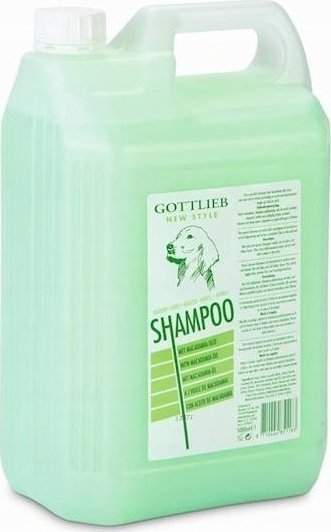 Shampo për qen Gottlieb me makadami, bimore, 5 L, bidon ekonomik