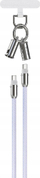 Kabllo Devia Universal Lanyard 2in1, USB C në USB C, 1.2 m 60W, lavender