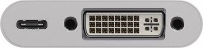 Adapter USB-C në DVI Goobay 62108, Power Delivery 60W, i bardhë