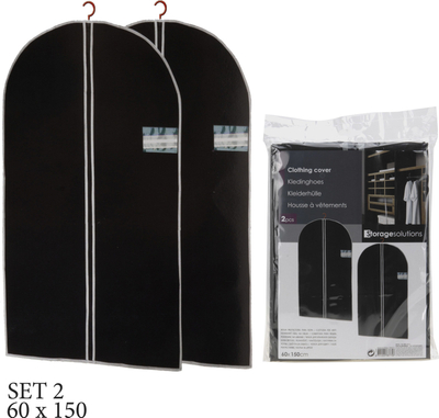 Mbulesë rrobash Storage Solutions, set 2 copë, 150x60cm, gri