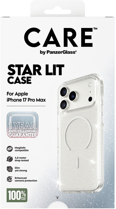 Kutia mbrojtëse PanzerGlass CARE Urban Explorer Star Lit, MagSafe, për iPhone 17 Pro Max, e bardhë
