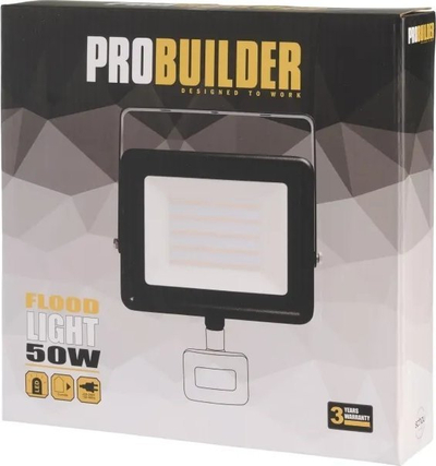 Prozhektor LED PROBUILDER Flood Light 50W, IP65, dritë e ngrohtë, i zi
