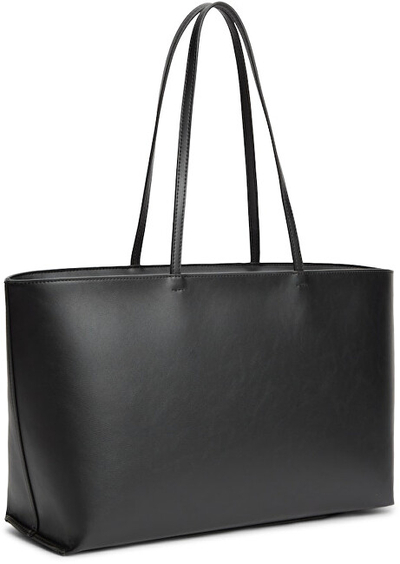 Çantë tote Tommy Jeans Must Bag AW0AW18455, poliuretan, e zezë
