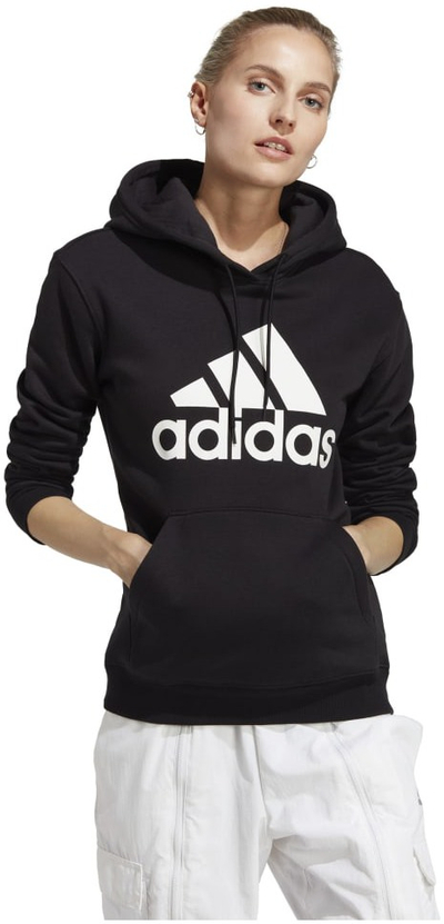 Bluzë me kapuç Adidas W BL FL R HD, për femra, me logo, e zezë