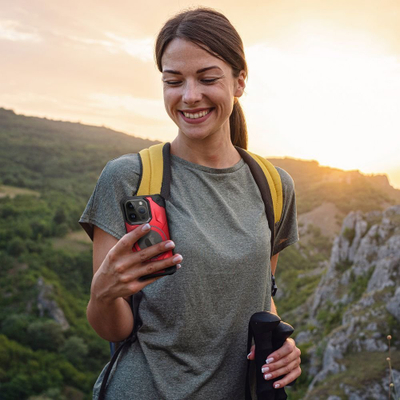 Mbulesë telefoni Armor Mag për iPhone 13 Pro Max, MagSafe, me unazë kickstand, e kuqe