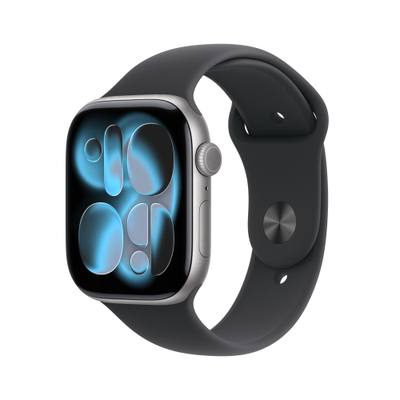 Apple Watch Series 11 GPS 46mm Space Grey Aluminium Case with Black Sport Band, S/M