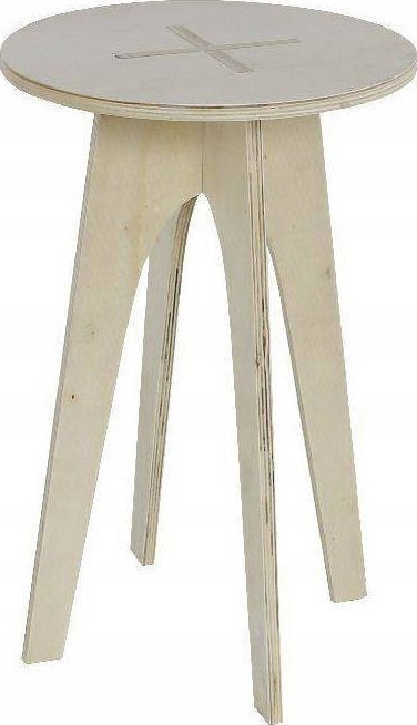 Tavolinë kafeje druri Classic, Ø30 cm, 50 cm lartësi, bezhë