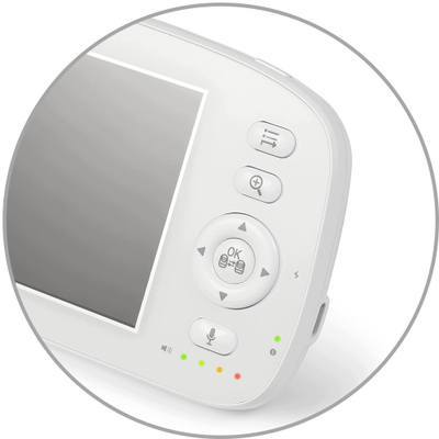 Baby monitor Babyono Calma 1541, ekran 5", audio dyanshëm, i bardhë