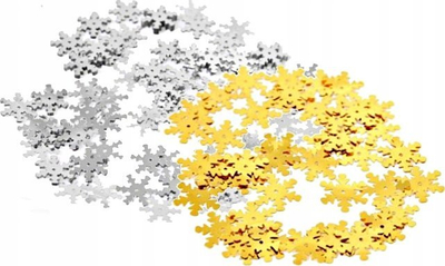 Konfeti dekorative Snowflakes, 15g, ngjyra të përziera
