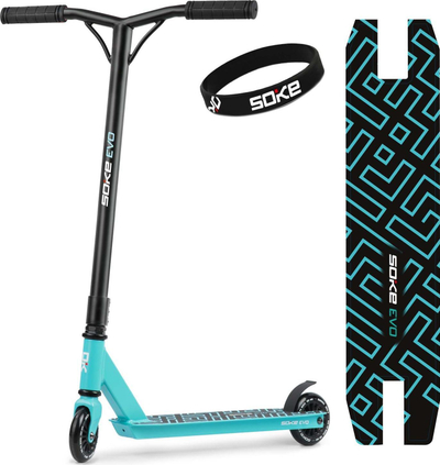 Trotinet stunt Soke Evo, 100 kg, ABEC-9, blu e zi