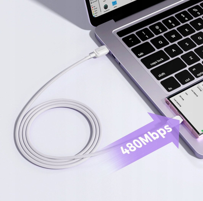 Kabllo USB Joyroom Multi Color Series A14, USB A në USB C, 3A, 1.2 m, e bardhë