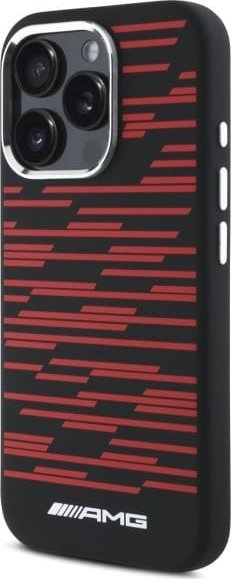Kapak telefoni Mercedes Benz AMG Silicone Graphics, me MagSafe, për iPhone 16 Pro Max 6.9", i zi