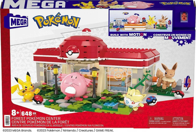 Set ndërtimi Mega Bloks Pokemon Forest Center HNT93, 648 copa, me figura, shumëngjyrësh