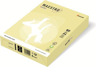 Letër kopjimi Maestro Color A4, 80 g/m², e verdhë