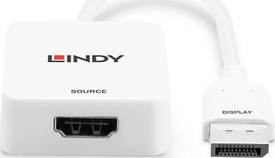 Adapter HDMI në DisplayPort Lindy 18G DisplayPort 1.2, 4K 60Hz, i zi