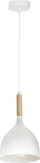 Висечка ламба Luminex Noak, Ø17 cm, метал и природно дрво, бела