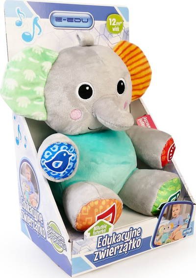 Lodër pelushi interaktive Artyk elefant, 25 cm, gri
