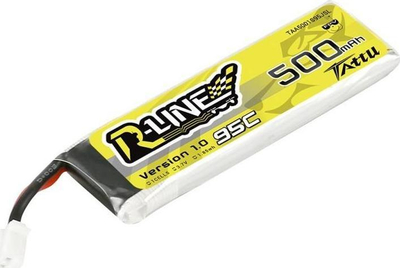 Bateri LiPo Tattu R-Line Version 1.0, 500mAh, 3.7V 95C, e verdhë