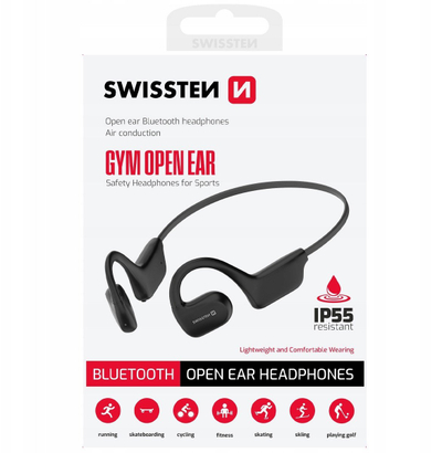 Безжични Bluetooth слушалки Swissten GYM Open Air, спортски, црни