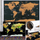 Карта на светот за лупење Luckies World Map Scratch, со знамиња, со додатоци, шарена