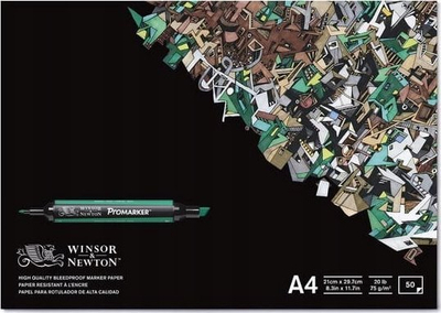 Bllok vizatimi Winsor & Newton Bleedproof Marker Pad, A4, 75gsm, i bardhë