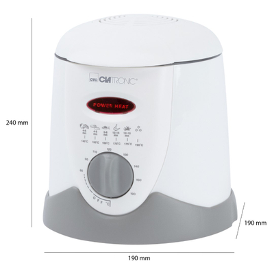 Fritezë dhe set fondue Clatronic FFR 2916, 1L, termostat i rregullueshëm, e bardhë