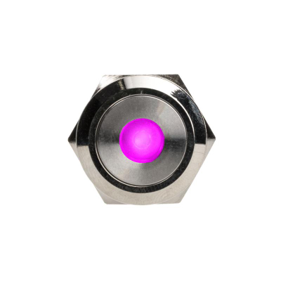 Buton shtypës DimasTech Silverline Dot, 19mm, RGB, argjendtë