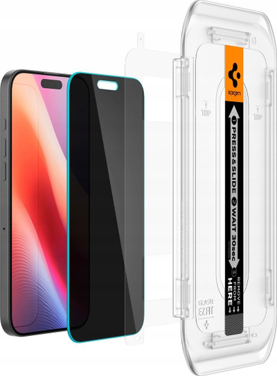 Xham mbrojtës Spigen Glas TR EZ Fit HD Privacy për iPhone 16 Pro Max, 1 copë, transparent