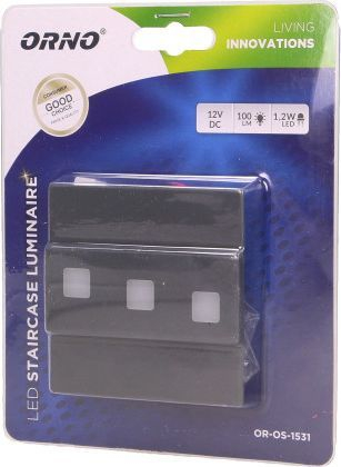 Llambë e shkallëve Orno Lepus (OR-OS-1531L3 / GR), LED, 1.2 W, e hirtë
