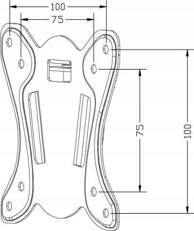 Mbajtëse muri për TV Maclean MC-715A, 13"-27", VESA 100x100, 25 kg, e zezë