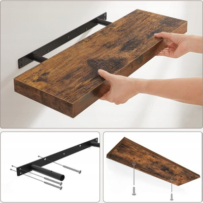 Raf muri Oskar LWS26BX, 60cm, MDF me skelet hekuri, kafe rustike